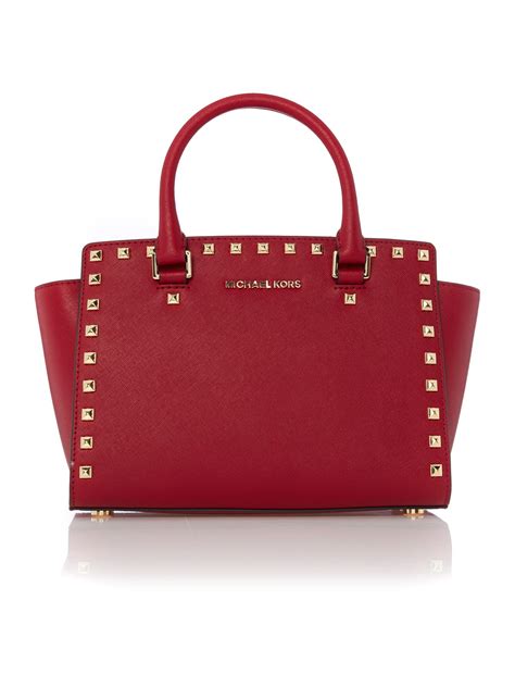 michael kors selma red tote bag|michael kors large selma bag.